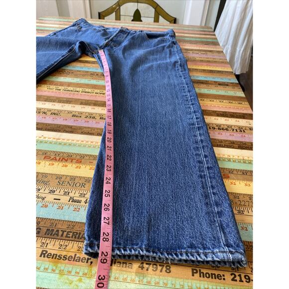 LEVIS Mens 501 Denim 38 X 30 Button Fly Jean Med Wash Classic Relaxed Levi's - Picture 10 of 14